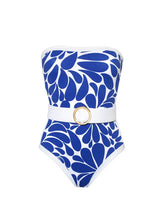 Cargar imagen en el visor de la galería, 2 piezas baño bandeau azul y blanco XL