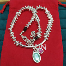 Cargar imagen en el visor de la galería, UNO DE 50 collar y pulsera aleación de lujo cristal azul y rosa