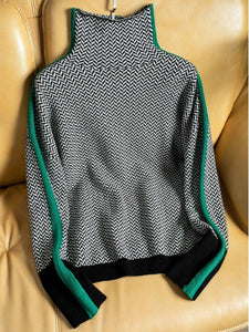 Suéter de cuello alto para mujer, Jersey cálido, Top elegante. 3XL
