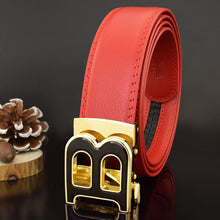 Cargar imagen en el visor de la galería, Cinturones diseño alta calidad correa cuero genuino letra B diseño. 35mm