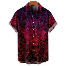 Cargar imagen en el visor de la galería, Camisas de verano para hombre, camisa hawaiana calavera