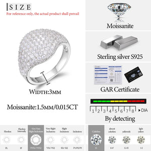 Joyería Fina VVS1 con certificado moissanita para mujer, anillos S925 de plata