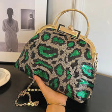 Cargar imagen en el visor de la galería, Bolso de mano de lujo con lentejuelas animal print