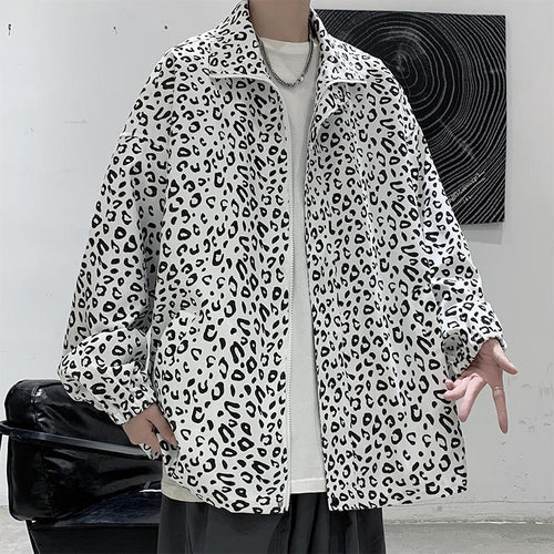 Chaquetas amplias leopardo animal print para hombres. 2XL