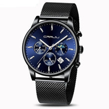 Cargar imagen en el visor de la galería, Reloj AZUL de cuarzo lujo hombre, cronógrafo deportivo 42mm. OFERTA FLASH