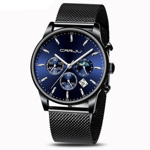 Reloj AZUL de cuarzo lujo hombre, cronógrafo deportivo 42mm. OFERTA FLASH