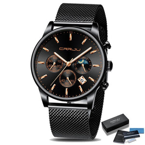 Reloj AZUL de cuarzo lujo hombre, cronógrafo deportivo 42mm. OFERTA FLASH