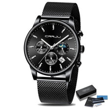 Cargar imagen en el visor de la galería, Reloj AZUL de cuarzo lujo hombre, cronógrafo deportivo 42mm. OFERTA FLASH