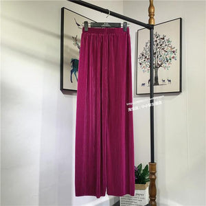 Pantalones rectos de cintura elástica para mujer, PP pink. L