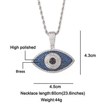 Cargar imagen en el visor de la galería, Amuleto 45mm cobre CZ con cadena ostentoso.