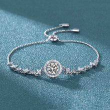 Cargar imagen en el visor de la galería, Tobillera de diamante moissanita de 1 quilate pulsera Brillante De plata de ley 925 auténtica
