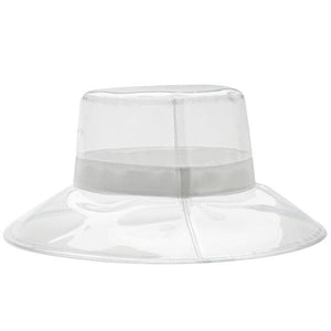 Sombrero cubo transparentes mujer, PVC, impermeable ala ancha