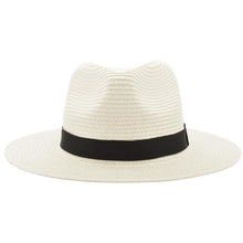 Cargar imagen en el visor de la galería, Vintage Panama Hat Hombres Straw Fedora Hombre Sunhat Mujeres Verano Playa Sun Visor Cap Chapeau Cool Jazz Trilby Cap Sombrero MX17161