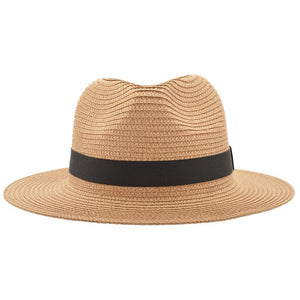 Vintage Panama Hat Hombres Straw Fedora Hombre Sunhat Mujeres Verano Playa Sun Visor Cap Chapeau Cool Jazz Trilby Cap Sombrero MX17161